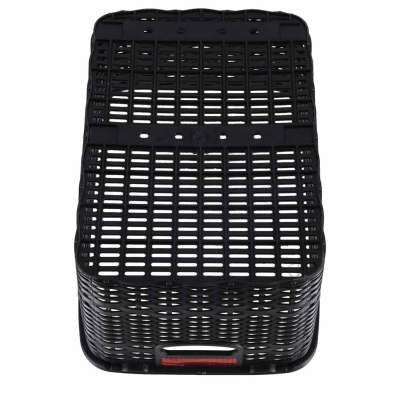 Rattan rear rack bicycle basket with reflector