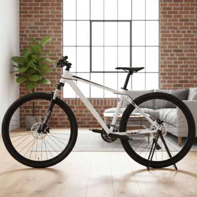 Rear wheel folding metal service bike stand