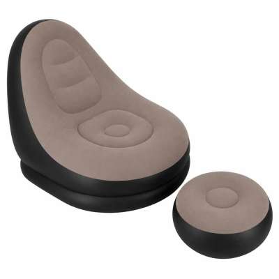 Recliner chair with footrest inflatable sofa pouf pump 2-in-1 set