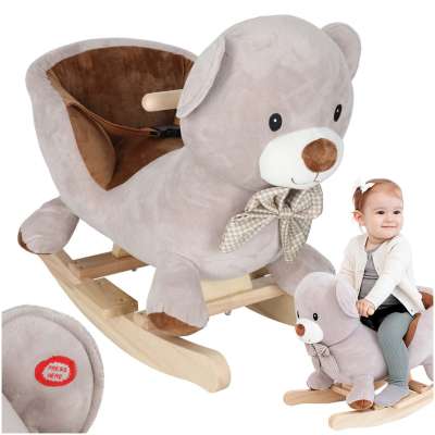Rocking teddy bear plush rocker with soft seat