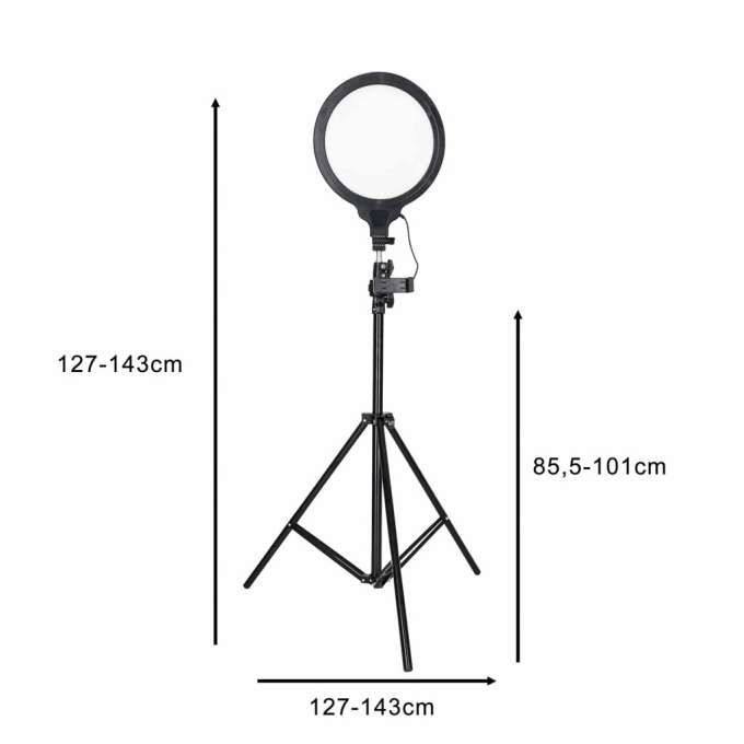 Round LED Studio Ring Light for Filming 3 Light Colors Panel