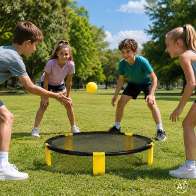 Roundnet team arcade game set round net 2 balls