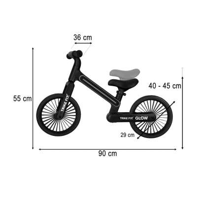 Rowerek biegowy Trike Fix Glow LED czarny