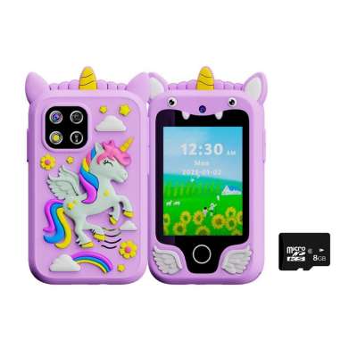Smartphone for kids with camera 8GB memory card purple unicorn