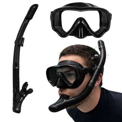 Snorkel mask goggles snorkel tube set black