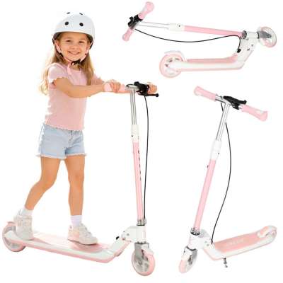 TRIKE FIX children's scooter two-wheel LED folding double brakes pink