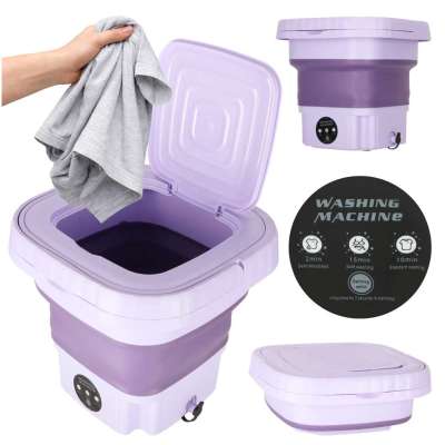 Travel automatic washing machine mini portable folding 8l purple