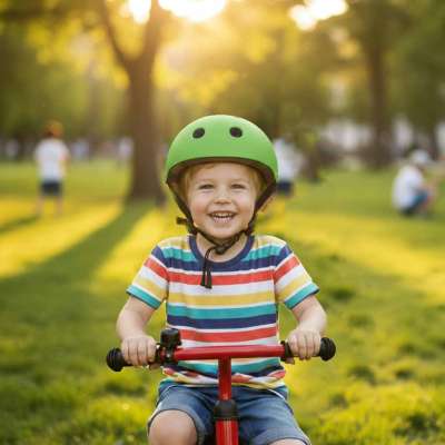 Trike Fix children's bike helmet adjustable LED M 55-58cm dark green