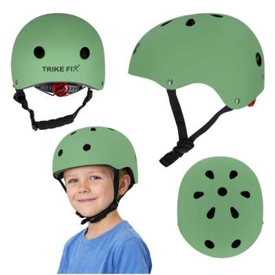 Trike Fix children's bike helmet adjustable LED M 55-58cm dark green