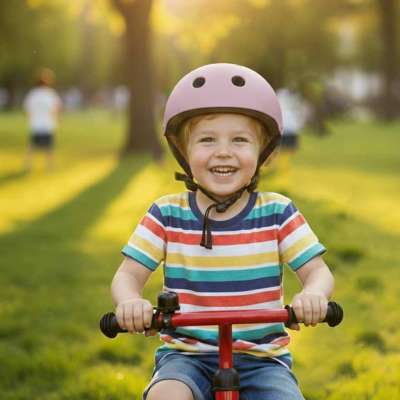 Trike Fix children's bike helmet adjustable LED M 55-58cm purple