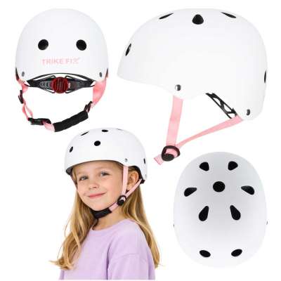 Trike Fix children's bike helmet adjustable LED S 48-54cm white