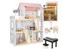 Wooden dolls' house furniture 80cm pink LED 1