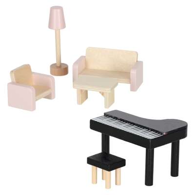 Wooden dolls' house furniture 80cm pink LED