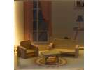 Wooden dolls' house furniture 80cm pink LED 4