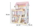 Wooden dolls' house furniture 80cm pink LED 17