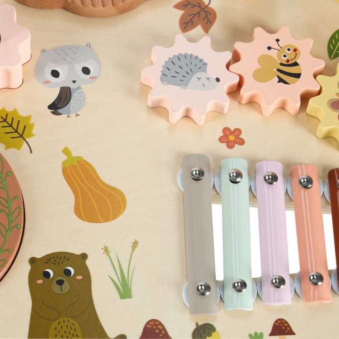 Wooden educational table music board dulcimer cymbals plates