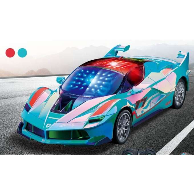 2.4 GHz USB 3D LED Light-Up Remote-Control Racing Car Blue