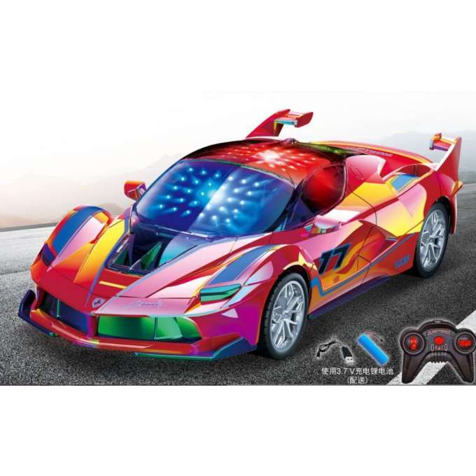 2.4 GHz USB 3D LED Light-Up Remote-Control Racing Car red