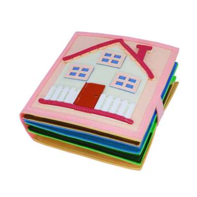 3D Felt Sensory Educational Activity Book with Moving Parts A House
