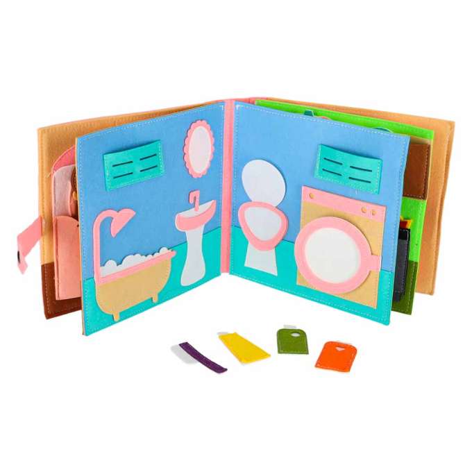 3D Felt Sensory Educational Activity Book with Moving Parts A House
