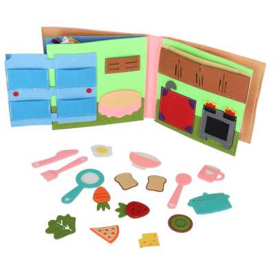 3D Felt Sensory Educational Activity Book with Moving Parts A House