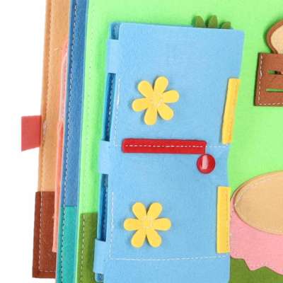 3D Felt Sensory Educational Activity Book with Moving Parts A House