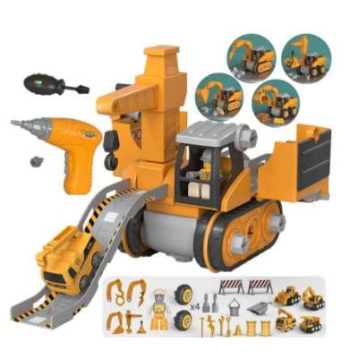 5-in-1 Construction Vehicle Building Block Excavator