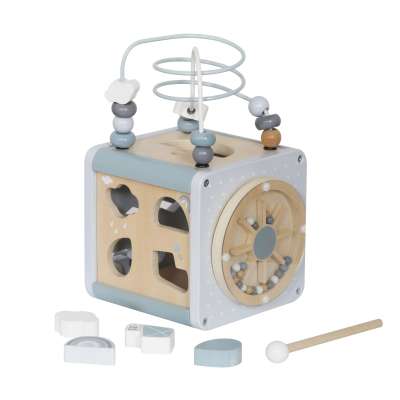 5-in-1 Wooden Educational Manipulative Motor Skills Cube Blue