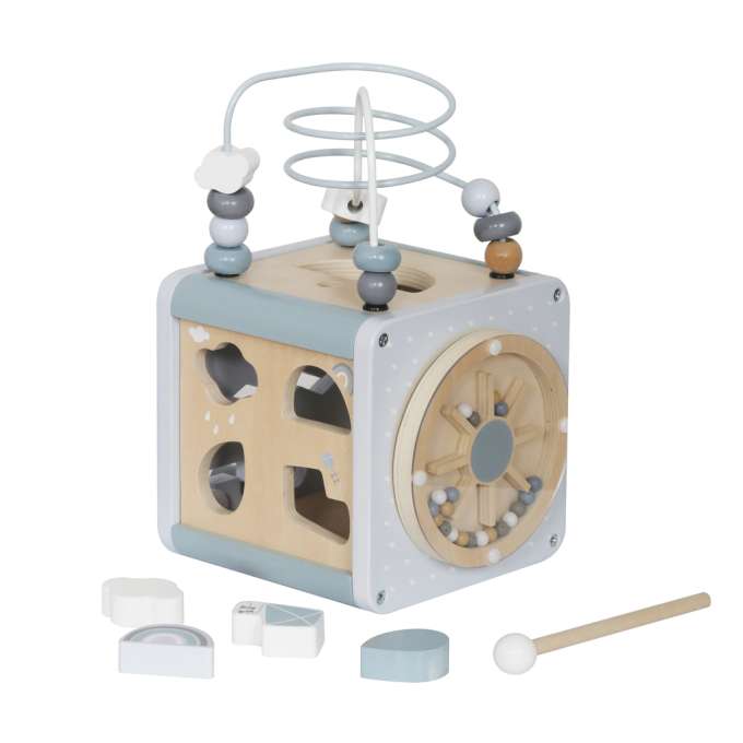 5-in-1 Wooden Educational Manipulative Motor Skills Cube Blue