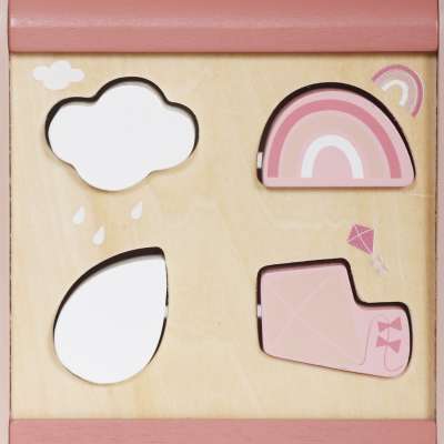 5-in-1 Wooden Educational Manipulative Motor Skills Cube pink