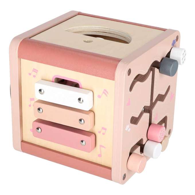 5-in-1 Wooden Educational Manipulative Motor Skills Cube pink