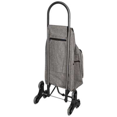 6-Wheel Shopping Trolley with Insulated Pocket 95 cm Gray