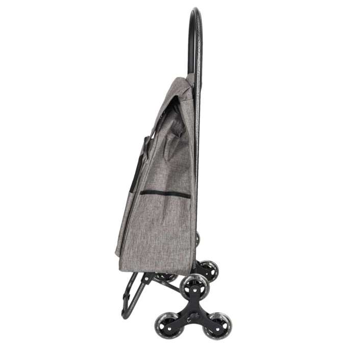 6-Wheel Shopping Trolley with Insulated Pocket 95 cm Gray