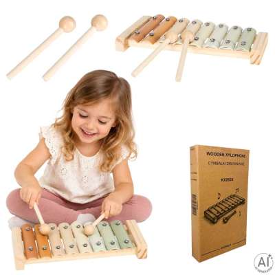 8-note wooden educational dulcimer for school-age children