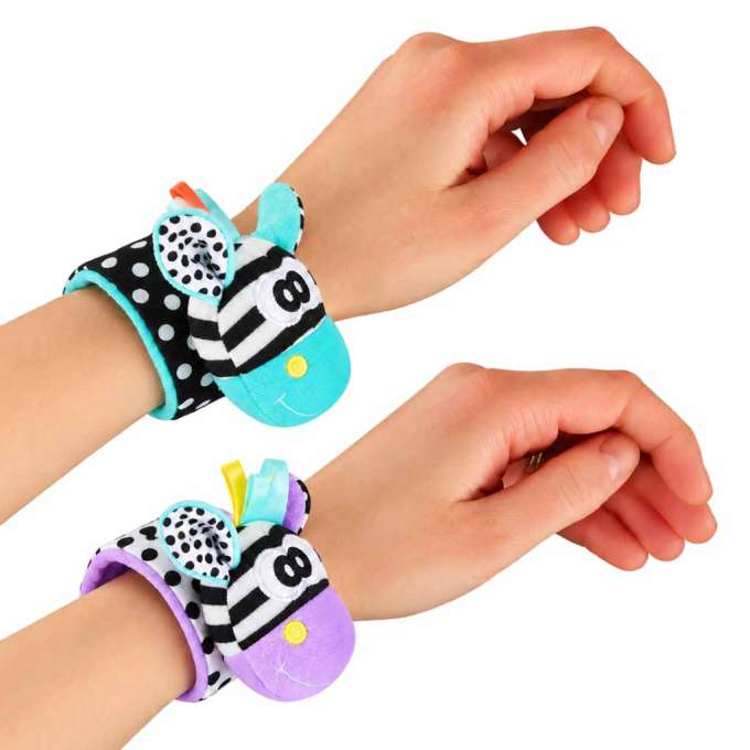 Baby Rattle Socks and Headbands 4-Piece Set Green and Purple