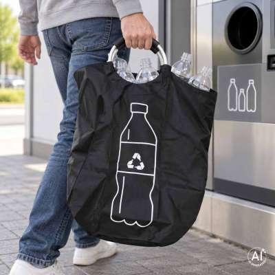 Baskets bags for returnable bottles waste sorting recycling