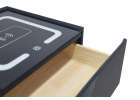 Bedside cabinet hanging with drawers LED lighting a USB charging port and a Bluetooth speaker black 4