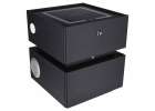 Bedside cabinet hanging with drawers LED lighting a USB charging port and a Bluetooth speaker black 4
