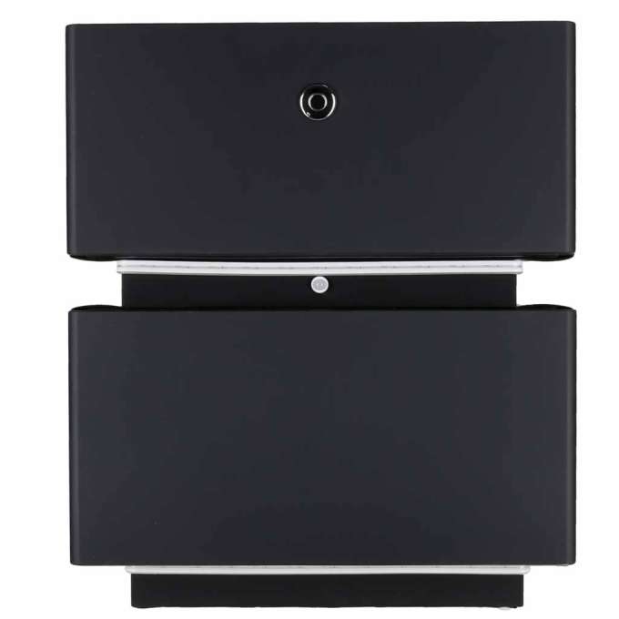 Bedside cabinet hanging with drawers LED lighting a USB charging port and a Bluetooth speaker black
