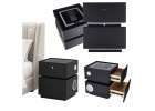 Bedside cabinet hanging with drawers LED lighting a USB charging port and a Bluetooth speaker black 1