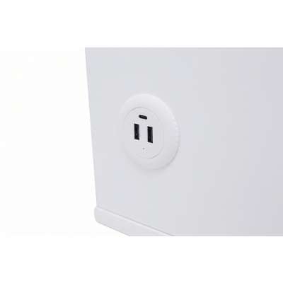 Bedside cabinet hanging with drawers LED lighting a USB charging port and a Bluetooth speaker ecru