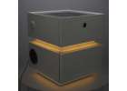 Bedside cabinet hanging with drawers LED lighting a USB charging port and a Bluetooth speaker ecru 12