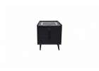 Bedside table with drawers LED lighting USB charging Bluetooth speaker black 1