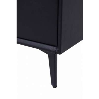 Bedside table with drawers LED lighting USB charging Bluetooth speaker black