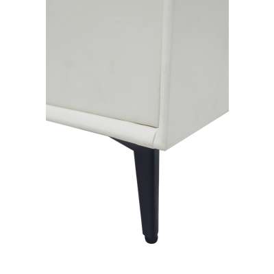 Bedside table with drawers LED lighting USB charging Bluetooth speaker ecru