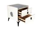 Bedside table with drawers LED lighting USB charging Bluetooth speaker ecru 7
