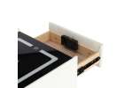 Bedside table with drawers LED lighting USB charging Bluetooth speaker ecru 11