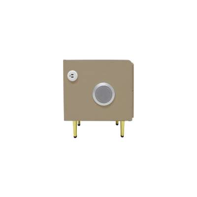 Bedside table with drawers LED lighting USB charging and Bluetooth speaker beige