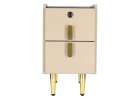 Bedside table with drawers LED lighting USB charging and Bluetooth speaker beige 12