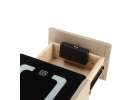 Bedside table with drawers LED lighting USB charging and Bluetooth speaker beige 5